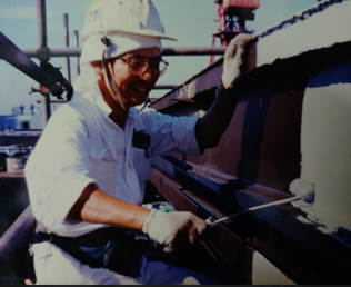 At a shipyard in Singapore