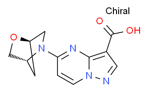 1B6Y17 | 2434843-97-5 | 5-[(1R,4R)-2-oxa-5-azabicyclo[2.2.1]heptan-5-yl]pyrazolo[1,5-a]pyrimidine-3-carboxylic acid