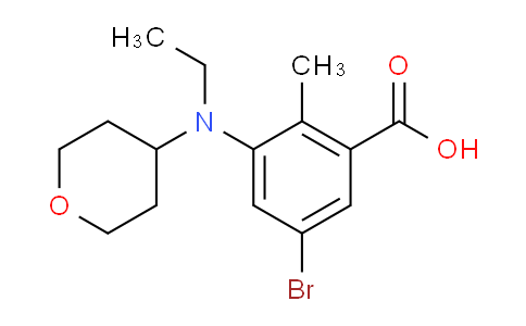 1V6415 | 1403257-81-7 | 5-bromo-3-(ethyl(tetrahydro-2H-pyran-4-yl)amino)-2-methylbenzoic acid