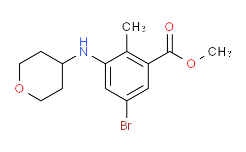 38VU15 | 1403257-49-7 | methyl 5-bromo-2-methyl-3-((tetrahydro-2H-pyran-4-yl)amino)benzoate