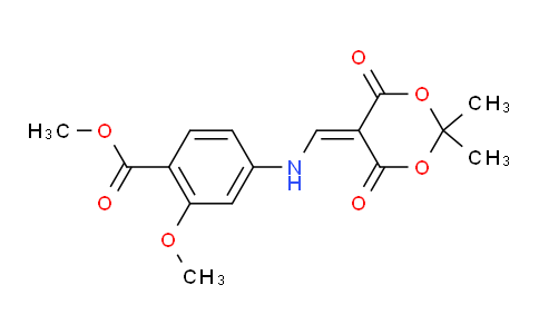 38XN15 | 205448-64-2 | Methyl 4-(((2,2-dimethyl-4,6-dioxo-1,3-dioxan-5-ylidene)methyl)amino)-2-methoxybenzoate
