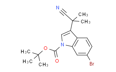 5XF215 | 2447043-21-0 | tert-Butyl 6-bromo-3-(2-cyanopropan-2-yl)-1H-indole-1-carboxylate