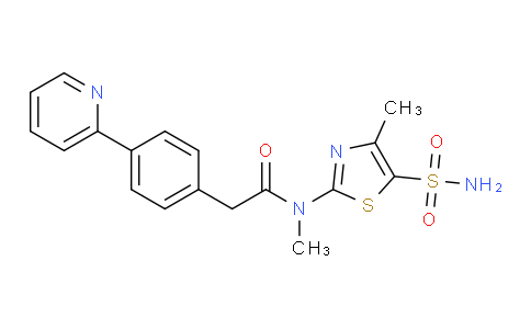 7S6D15 | 348086-71-5 | N-(5-(Aminosulfonyl)-4-methyl-1,3-thiazol-2-yl)-N-methyl-2-(4-(2-pyridinyl)phenyl)acetamide