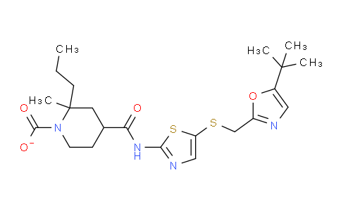 7UR815 | 345629-23-4 | 2-Methyl-2-propanyl4-{[5-({[5-(2-methyl-2-propanyl)-1,3-oxazol-2-yl]methyl}sulfanyl)-1,3-thiazol-2-yl]carbamoyl}-1-piperidinecarboxylate