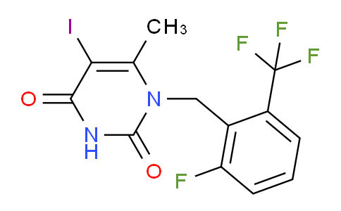 8V1F17 | 1150560-54-5 | 1-(2-フルオロ-6-(トリフルオロメチル)ベンジル)-5-ヨード-6-メチルピリミジン-2,4(1H,3H)-ジオン