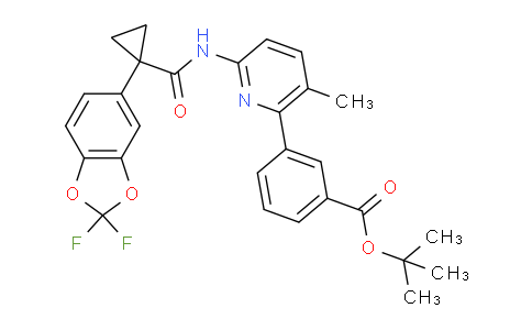 9T8715 | 1160221-25-9 | Benzoic acid, 3-(6-(((1-(2,2-difluoro-1,3-benzodioxol-5-yl)cyclopropyl)carbonyl)amino)-3-methyl-2-pyridinyl)-, 1,1-dimethylethyl ester