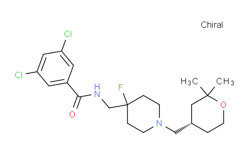 427J25 | 1072018-68-8 | 3,5-Dichloro-N-[[4-fluoro-1-[[(4S)-tetrahydro-2,2-dimethyl-2H-pyran-4-yl]methyl]-4-piperidinyl]methyl]Benzamide