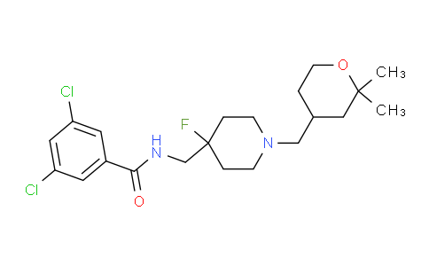 5B0C25 | 918431-87-5 | BenzaMide, 3,5-dichloro-N-[[4-fluoro-1-[(tetrahydro-2,2-diMethyl-2H-pyran-4-yl)Methyl]-4-piperidinyl]Methyl]-, (+)-