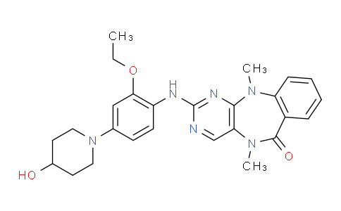 9N3C25 | 1234480-50-2 | 2-[[2-Ethoxy-4-(4-hydroxy-1-piperidinyl)phenyl]amino]-5,11-dihydro-5,11-dimethyl-6H-pyrimido[4,5-b][1,4]benzodiazepin-6-one