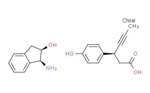 0N9V25 | 1092773-21-1 | (3S)-3-(4-hydroxyphenyl)-hex-4-ynoic acid (1S,2R)-1-amino-2-indanol salt