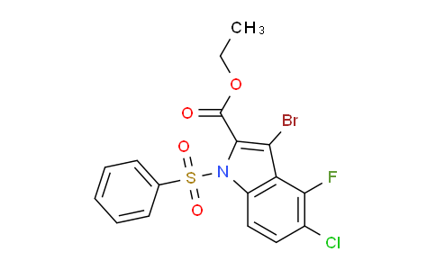 H9Y419 | 1018450-46-8 | 1-Benzenesulfony-3-bromo-5-chloro-4-fluoro-1H-indole-2-carboxylic acid ethyl ester